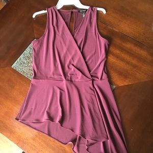 WHBM plum shirt - EUC - asymmetrical hem
